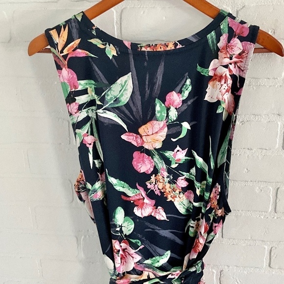 Reitmans Mini dress Coquette Resort Wear Aloha Navy Tropical Floral print 3X - Picture 6 of 9